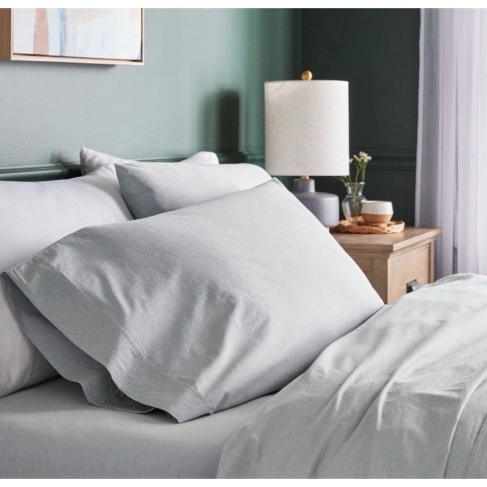 Threshold Organic Washed Percale Sheet Set - Full - 250 Thread Count 100% Cotton